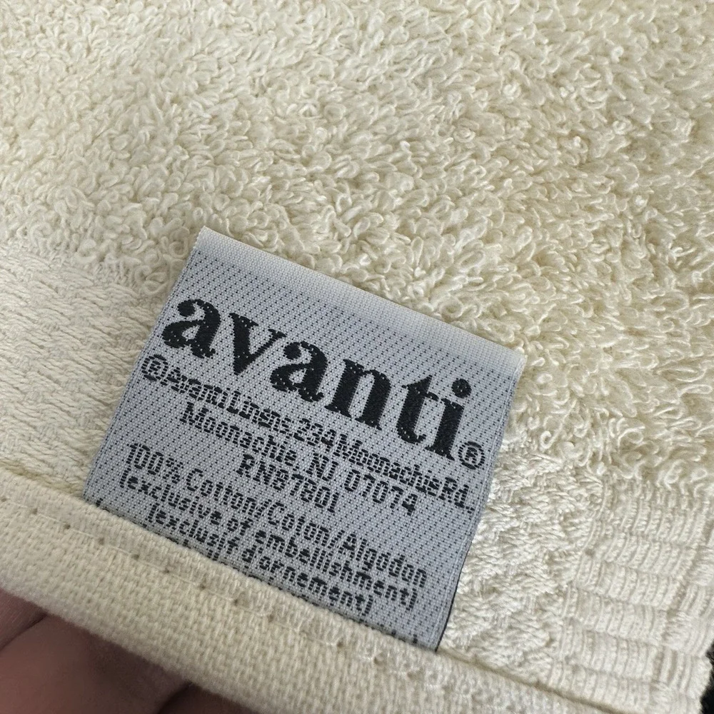 Avanti Towel Set 2 Bath Towels 2 Hand Towel Embroidered Cream Brown Floral New